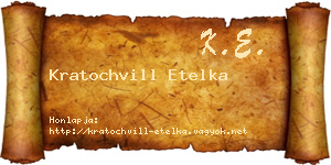 Kratochvill Etelka névjegykártya